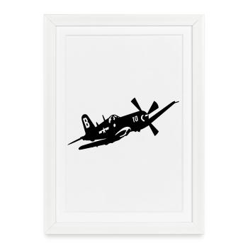 F4U 4 - Affiche encadrée (27 × 37 cm) - blanc - Devant