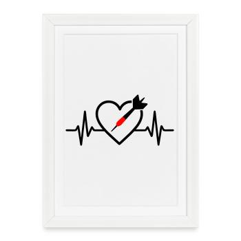 Heart Darts – Passion for Precision - Framed poster (27 × 37 cm) - white - Front