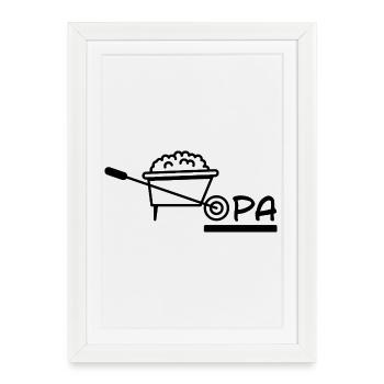 Grandpa Wheelbarrow Gardening - Framed poster (27 × 37 cm) - white - Front