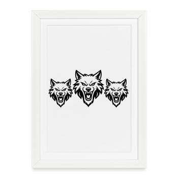 Wolf Team Pack - Framed poster (27 × 37 cm) - white - Front