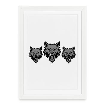 Wolf Team Pack - Framed poster (27 × 37 cm) - white - Front