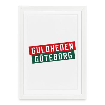 Guldheden Göteborg Striped Logo - Framed poster (27 × 37 cm) - white - Front