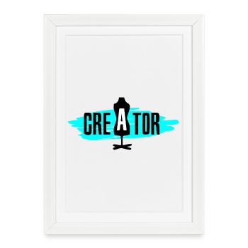 Créateur - Blue - Affiche encadrée (27 × 37 cm) - blanc - Devant