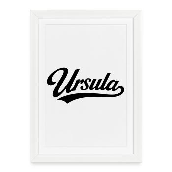 Nom d’Ursula premier famille - Affiche encadrée (27 × 37 cm) - blanc - Devant