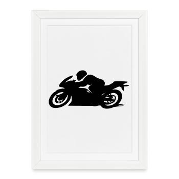 motocyclette - Affiche encadrée (27 × 37 cm) - blanc - Devant