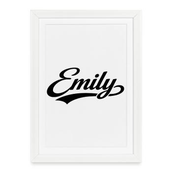 Nom d’Emily, premier nom de famille, cadeaux de famille - Affiche encadrée (27 × 37 cm) - blanc - Devant