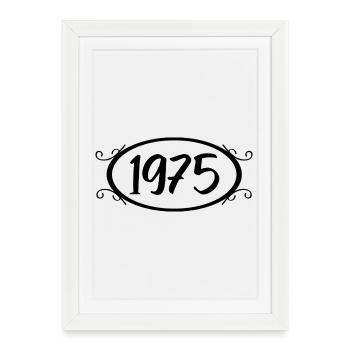 1975 Rétro 1975 Vintage 1975 Cadeau 1975 - Affiche encadrée (27 × 37 cm) - blanc - Devant