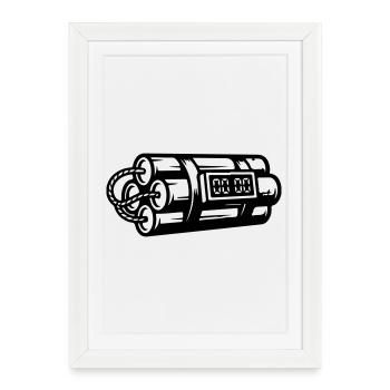 Time Bomb Explosive Dynamite - Framed poster (27 × 37 cm) - white - Front