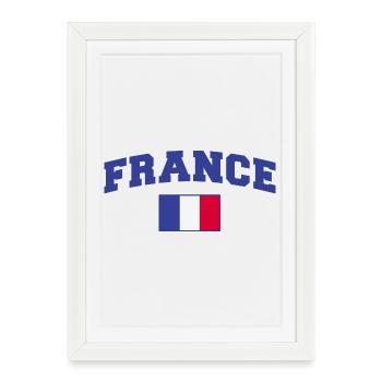 Drapeau français Drapeau - Affiche encadrée (27 × 37 cm) - blanc - Devant
