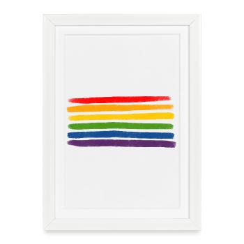 Rainbow Stripes LGBTQIA+- - Framed poster (27 × 37 cm) - white - Front