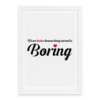 Besties Heart Friendship Design - Framed poster (27 × 37 cm) - white - Front