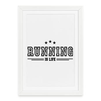 courir c'est la vie - Affiche encadrée (27 × 37 cm) - blanc - Devant