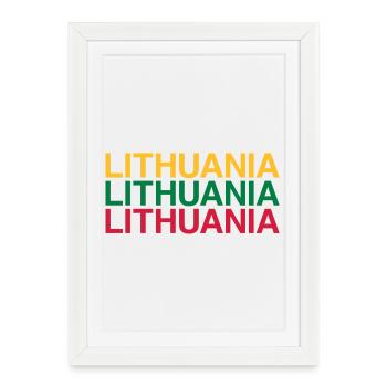 LITHUANIA Lithuania flag - Framed poster (27 × 37 cm) - white - Front