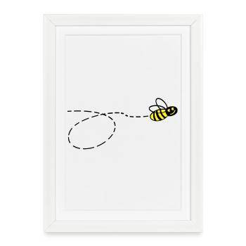 Flotte abeille 2 - Affiche encadrée (27 × 37 cm) - blanc - Devant