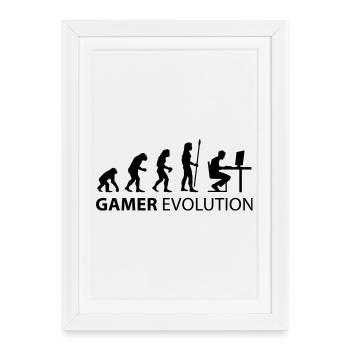 gamer evolution - Framed poster (27 × 37 cm) - white - Front