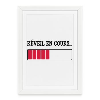 Réveil en cours... - Affiche encadrée (27 × 37 cm) - blanc - Devant