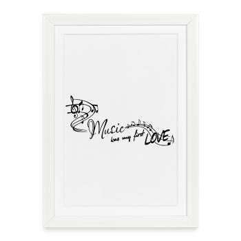 Music was my first love melody Schlager music - Framed poster (27 × 37 cm) - white - Front