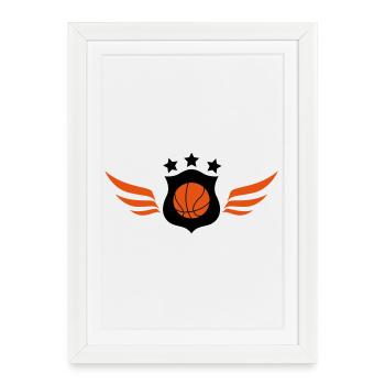 Basketball - Basket Ball - Game - Sport - Player - Framed poster (27 × 37 cm) - white - Front