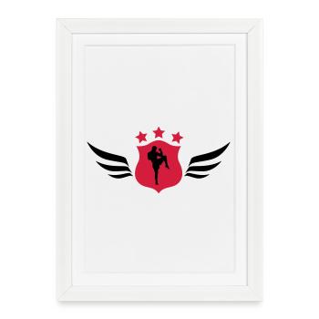 Kickboxing / Kick-Boxeur / Kick Boxing / - Affiche encadrée (27 × 37 cm) - blanc - Devant