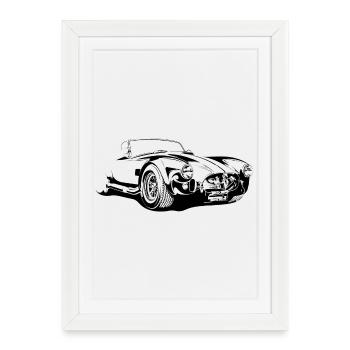 Symbole de voiture Cobra Classic Car Team Icône de voiture classique - Affiche encadrée (27 × 37 cm) - blanc - Devant