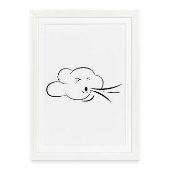 cloud breath breathing relax cloud meditation icon - Framed poster (27 × 37 cm) - white - Front