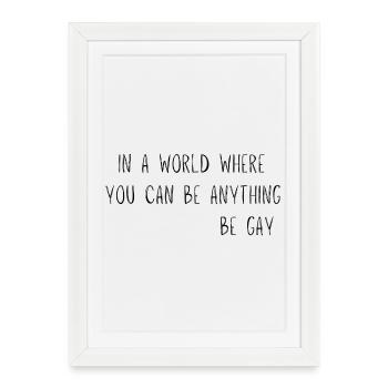 Un design amusant pour les droits des homosexuels - Affiche encadrée (27 × 37 cm) - blanc - Devant