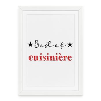 CUISINIERE. MAMAN. FÊTE DES MÈRES. BONNE FÊTE - Affiche encadrée (27 × 37 cm) - blanc - Devant