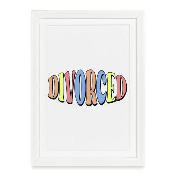 LETTRAGE DIVORCÉ - DIVORCE SIMPLE - Affiche encadrée (27 × 37 cm) - blanc - Devant