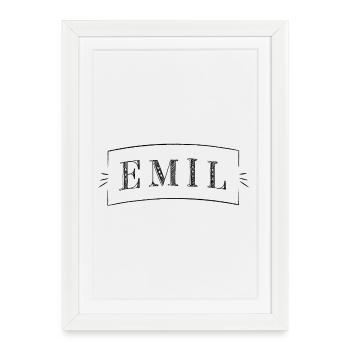 Emil boy - Nom EMIL - Affiche encadrée (27 × 37 cm) - blanc - Devant