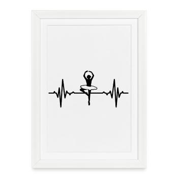 Ballet Dancer Heart Line - Framed poster (27 × 37 cm) - white - Front