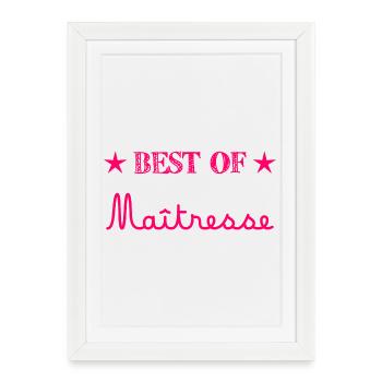 MAÎTRESSE. MERCI. MERCI MAÎTRESSE - Affiche encadrée (27 × 37 cm) - blanc - Devant