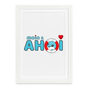 Moin et Ahoy - Affiche encadrée (27 × 37 cm) - blanc - Devant