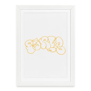 Orange Line Sketch Paris Street Art Souvenir - Framed poster (27 × 37 cm) - white - Front