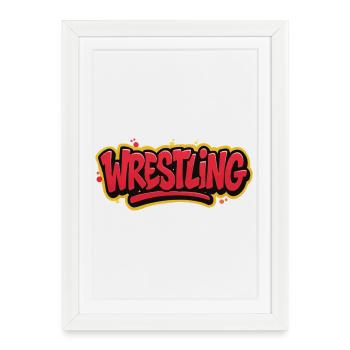 Wrestling Graffiti Lettering - Framed poster (27 × 37 cm) - white - Front