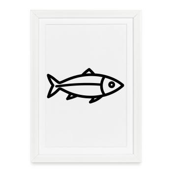 hareng - Affiche encadrée (27 × 37 cm) - blanc - Devant