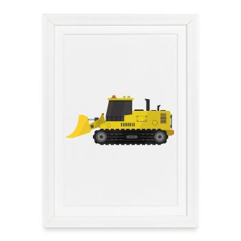 Bulldozer - Framed poster (27 × 37 cm) - white - Front