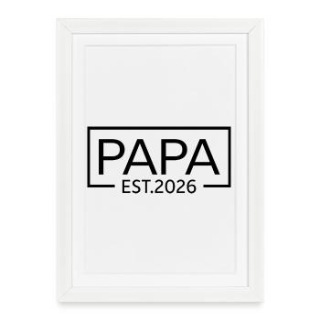 Dad 2026 Logo Expectant Dad 2026 Dad est 2026 - Framed poster (27 × 37 cm) - white - Front