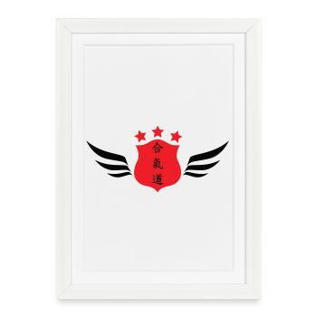 Aïkido - Art Martial - Aïkidoka - Affiche encadrée (27 × 37 cm) - blanc - Devant