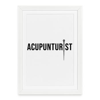 Acupuncteur professionnel agréé Pratique de la MTC - Affiche encadrée (27 × 37 cm) - blanc - Devant