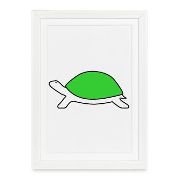 Turtle - Framed poster (27 × 37 cm) - white - Front