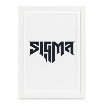 Glyphes Sigma dans la typographie difficile - Affiche encadrée (27 × 37 cm) - blanc - Devant