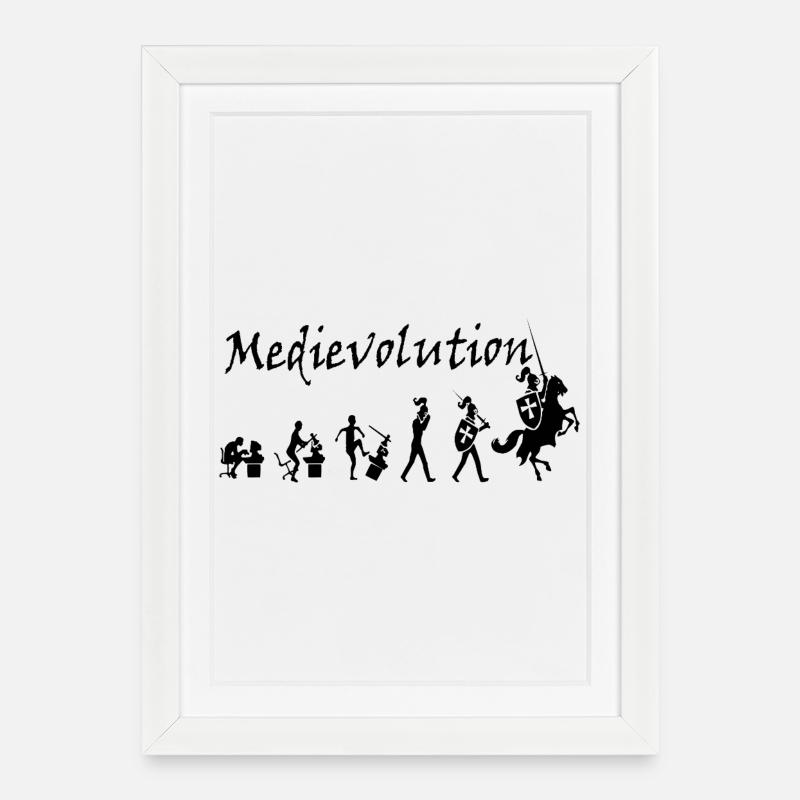 Mittelalterliche Entwicklung – Mittelalterliche Entwicklung - Gerahmtes Poster (27 × 37 cm) - Weiß