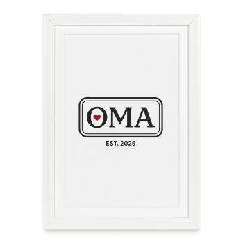OMA EST. 2026 Proud Grandmother Announcement - Framed poster (27 × 37 cm) - white - Front