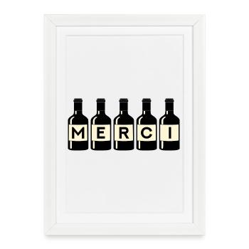 Merci Vignerons Viticulture - Affiche encadrée (27 × 37 cm) - blanc - Devant