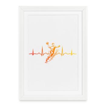 Clear handball message for men - Framed poster (27 × 37 cm) - white - Front