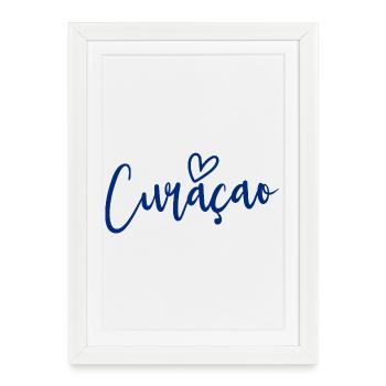 Cœur Curaçao Women’s Love Curaçao - Affiche encadrée (27 × 37 cm) - blanc - Devant