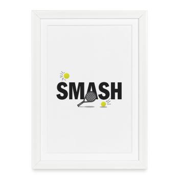 Look de terrain de sport de puissance Padel Smash - Affiche encadrée (27 × 37 cm) - blanc - Devant
