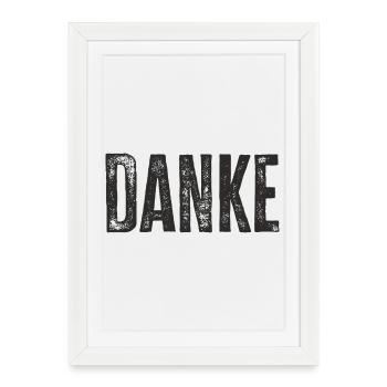 Lettres de remerciement – Conception de texte minimaliste - Affiche encadrée (27 × 37 cm) - blanc - Devant