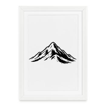 Mountains icon Hill - Framed poster (27 × 37 cm) - white - Front