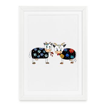 Vaches - Affiche encadrée (27 × 37 cm) - blanc - Devant